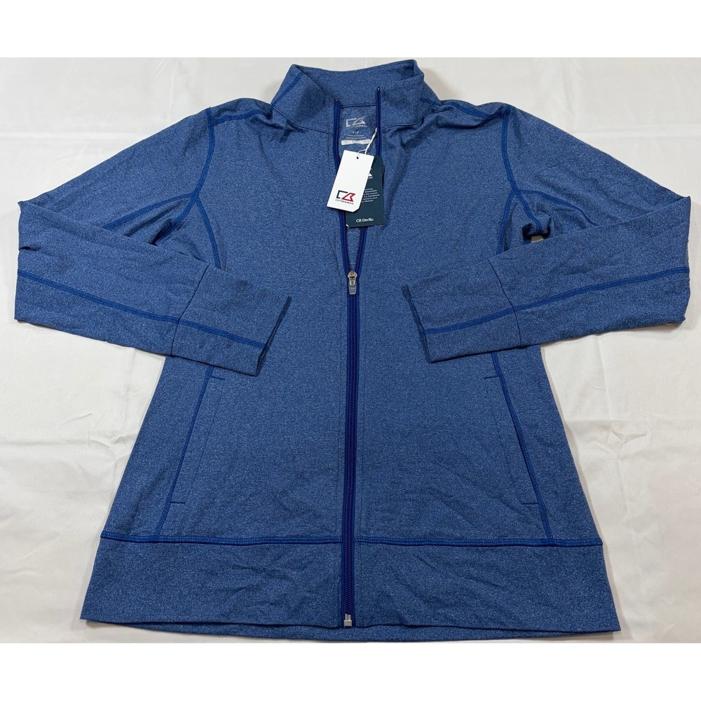 Cutter‎ & Buck Womens CB DryTec Full Zip Jacket Blue Heather LCK02560 Small NWT
